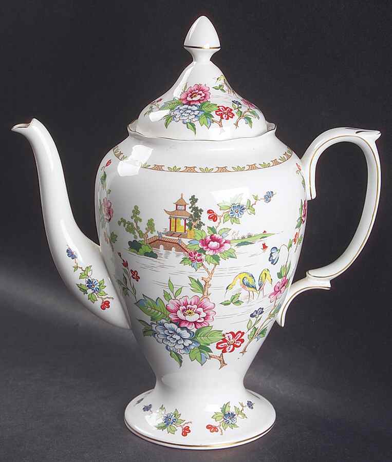 Pagoda Coffee Pot & Lid by Crown Staffordshire-1