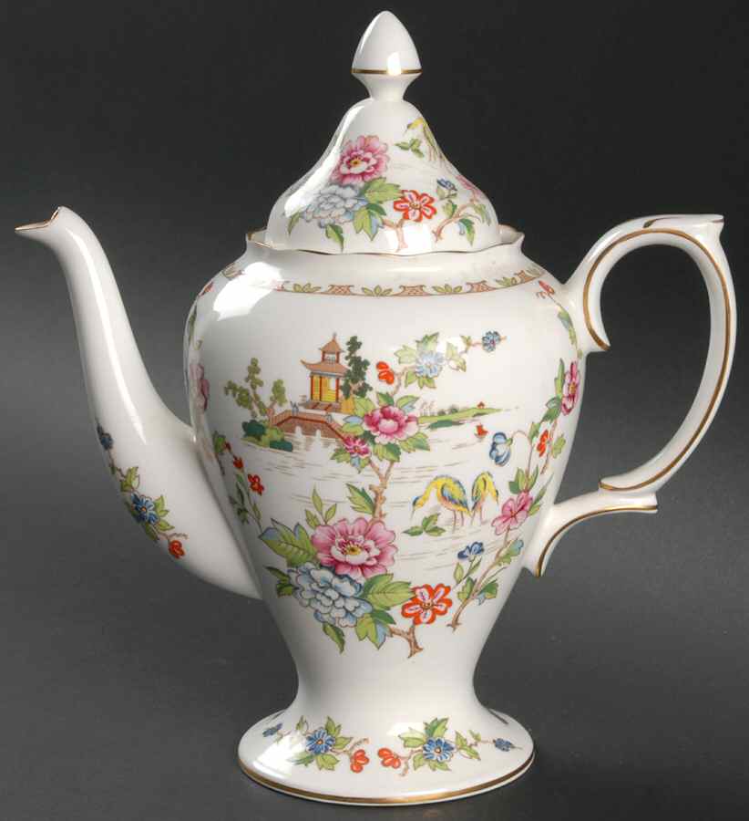 Pagoda Mini Coffee Pot & Lid by Crown Staffordshire-1
