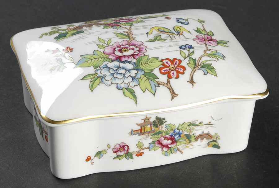 Pagoda Cigarette Box & Lid by Crown Staffordshire-1