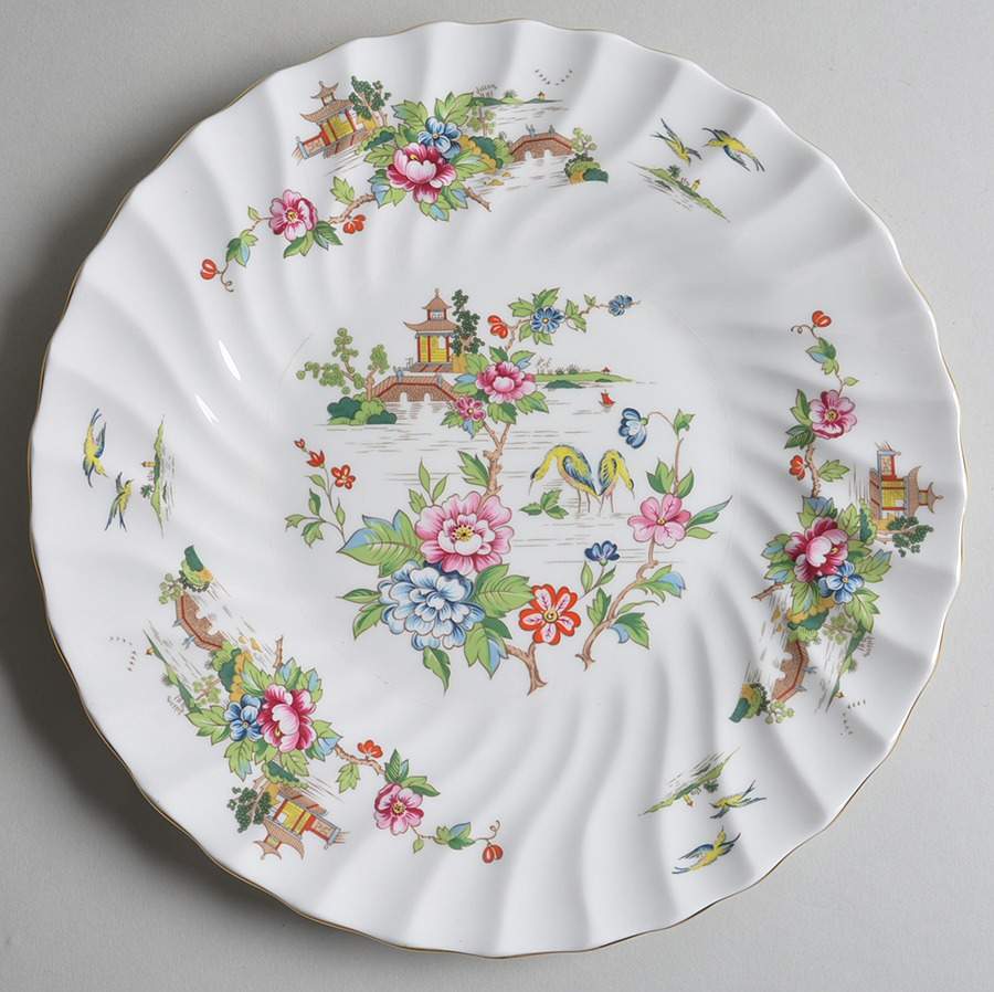 Pagoda Cake Plate by Crown Staffordshire-1