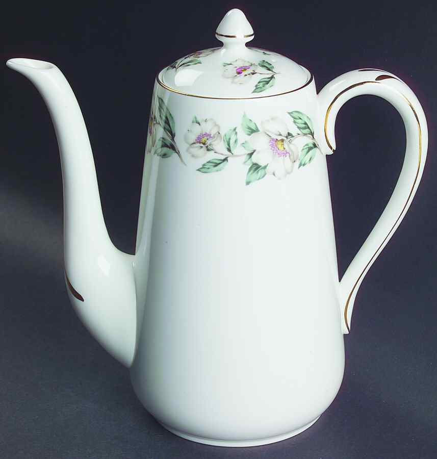 Pear Blossom Coffee Pot & Lid by Crown Staffordshire-1