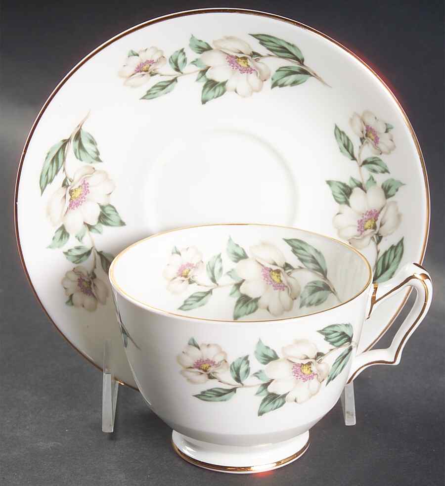 Pear Blossom Oversized Cup & Saucer Set by Crown Staffordshire-1