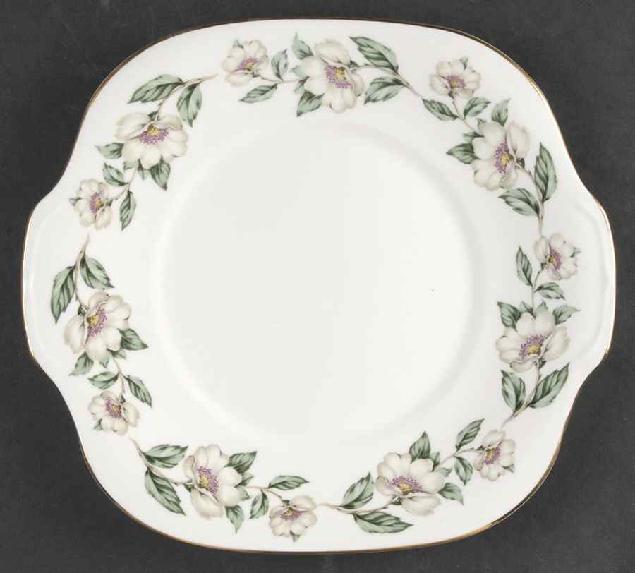 Pear Blossom Square Handled Cake Plate by Crown Staffordshire-1