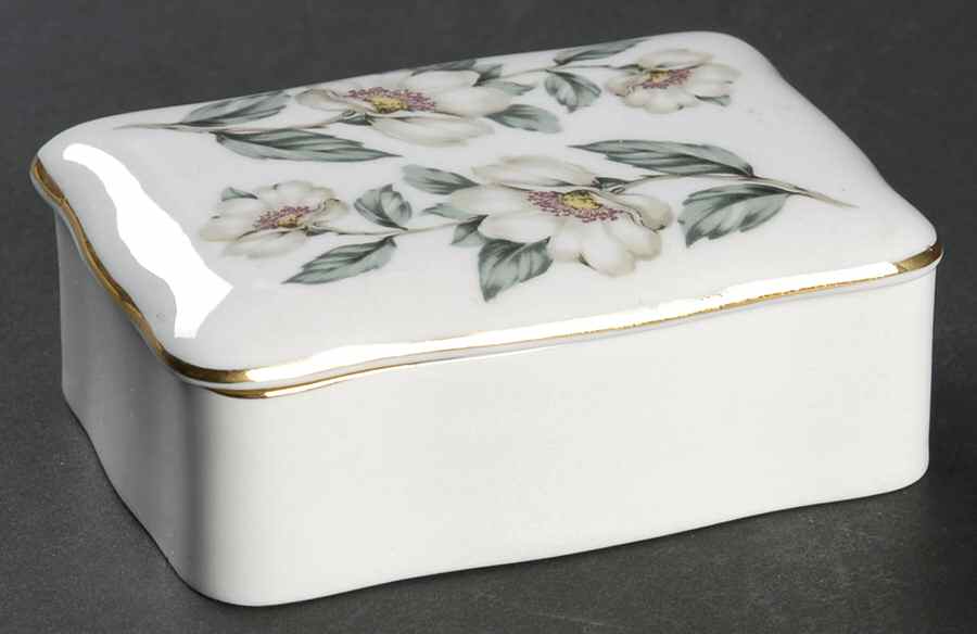 Pear Blossom Cigarette Box & Lid by Crown Staffordshire-1