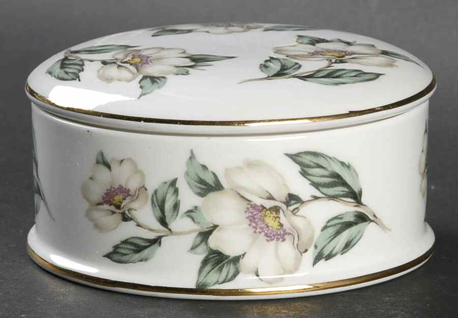 Pear Blossom Round Box & Lid by Crown Staffordshire-1