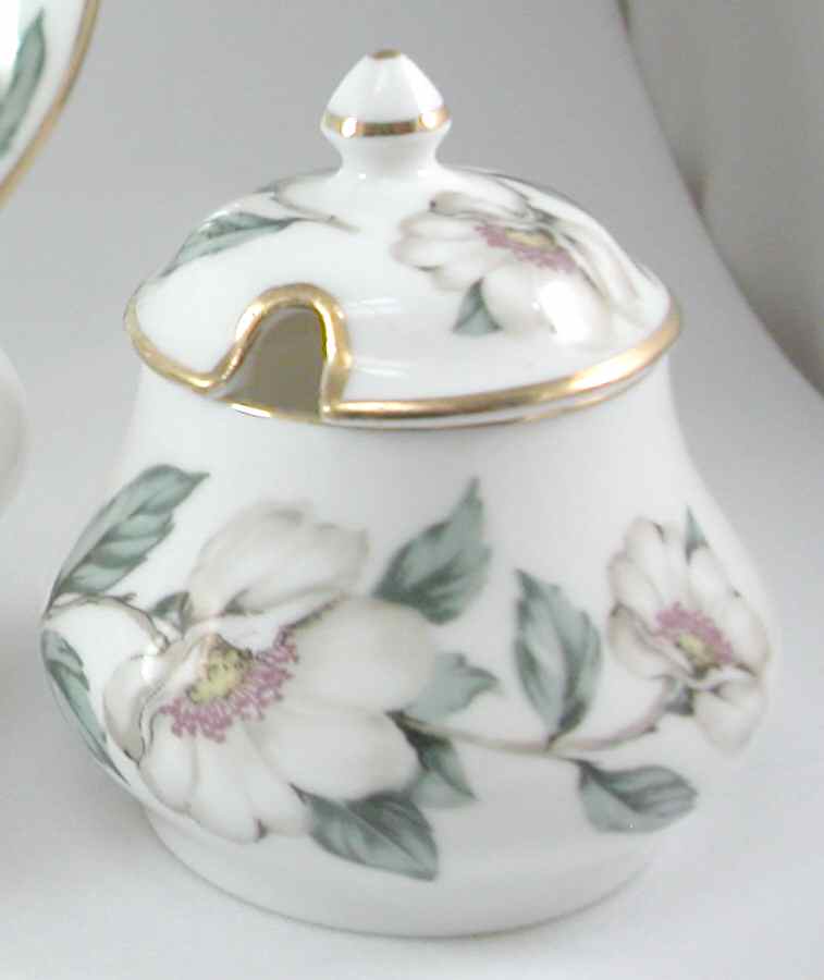 Pear Blossom Mustard Jar & Lid by Crown Staffordshire-1