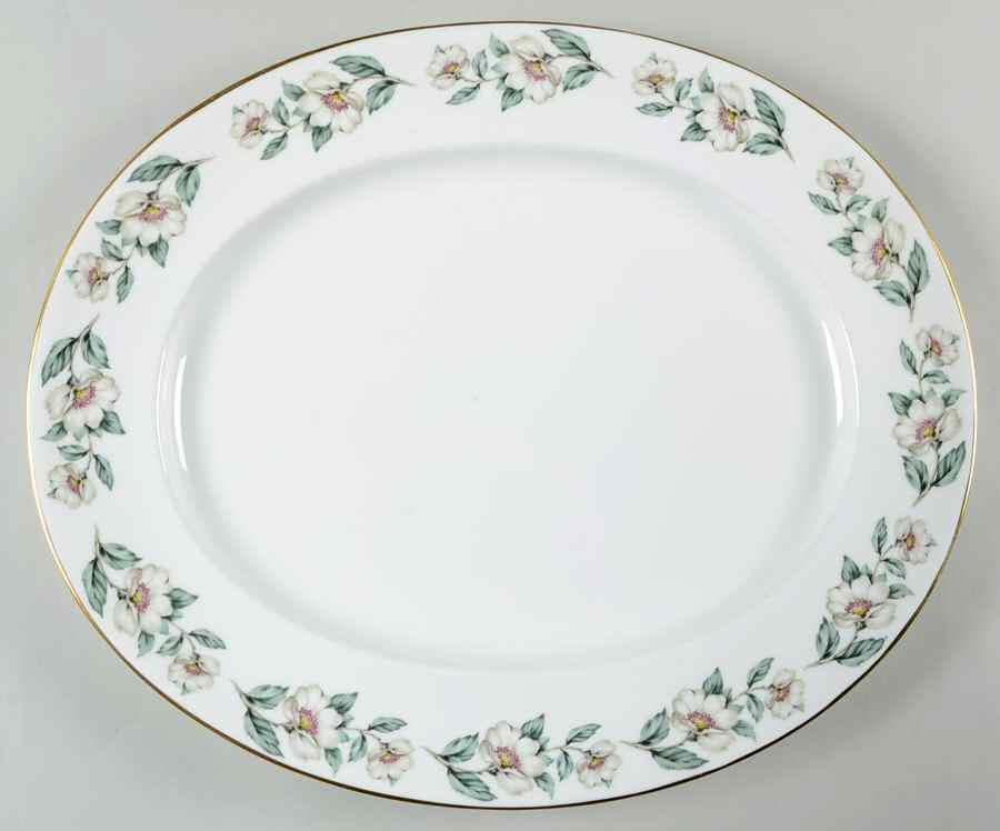 Pear Blossom 15" Oval Serving Platter by Crown Staffordshire-1