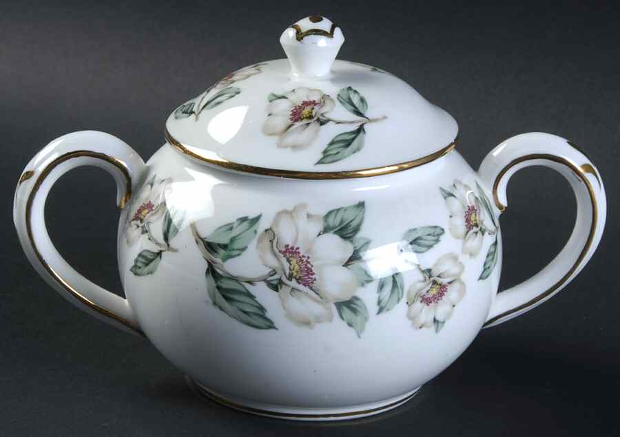 Pear Blossom Sugar Bowl & Lid by Crown Staffordshire-1