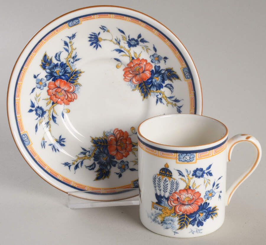 Penang Flat Demitasse Cup & Saucer Set by Crown Staffordshire-1