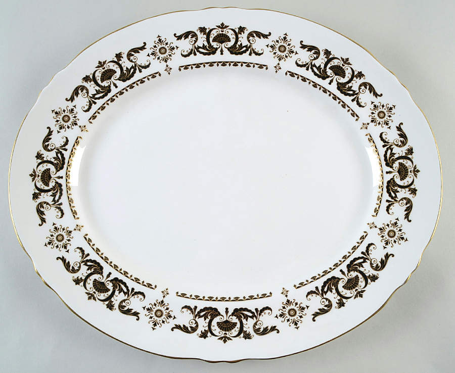 Regent Square 16" Oval Serving Platter by Crown Staffordshire-1