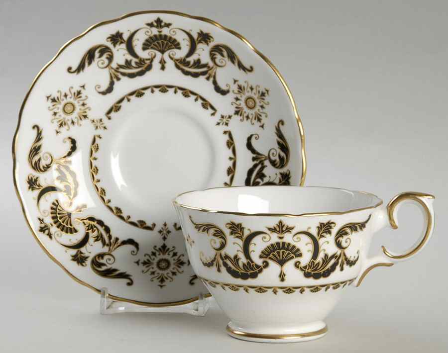 Regent Square Footed Cup & Saucer Set by Crown Staffordshire-1