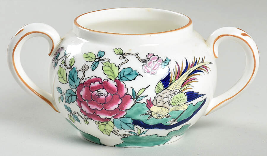 Rock Bird Sugar Bowl No Lid by Crown Staffordshire-1