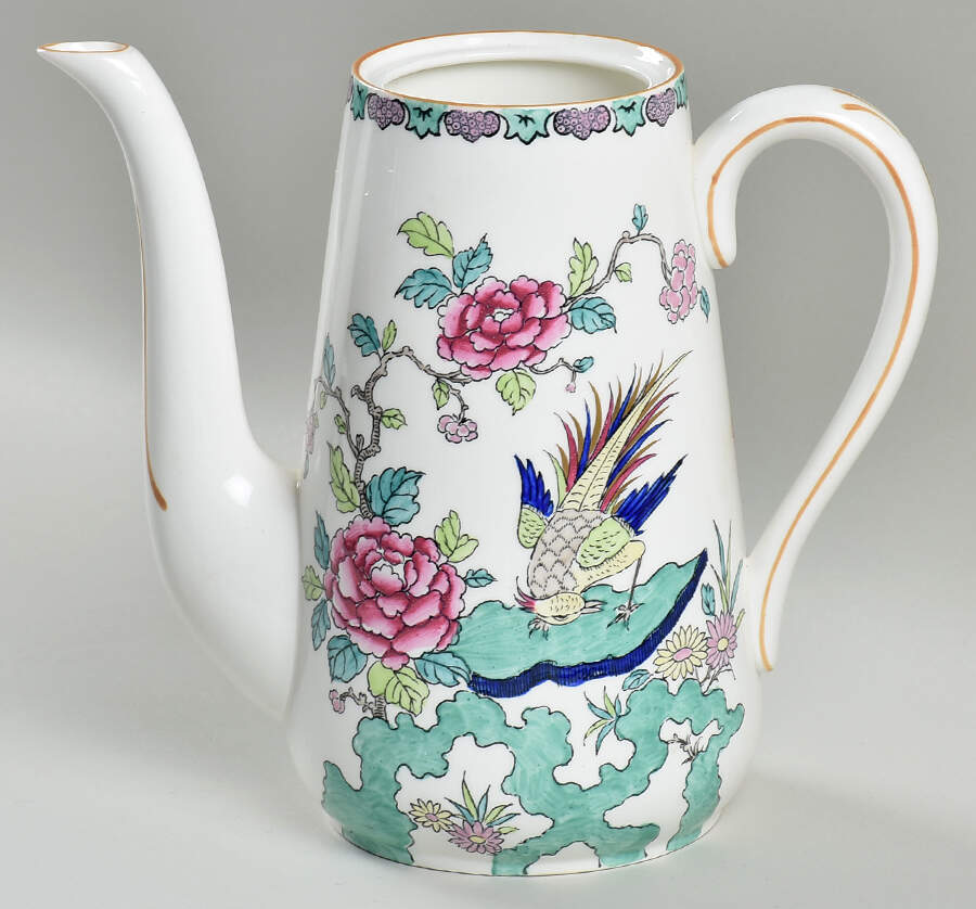 Rock Bird Coffee Pot No Lid by Crown Staffordshire-1