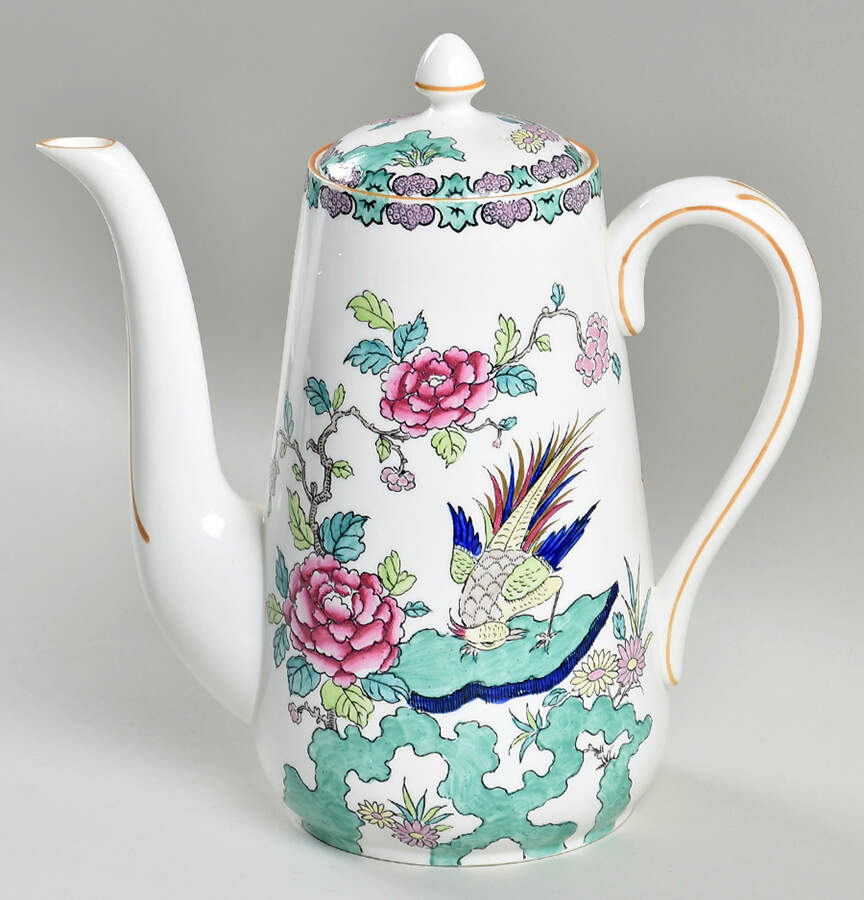Rock Bird Coffee Pot & Lid by Crown Staffordshire-1