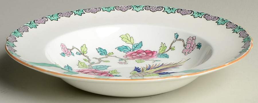 Rock Bird Rim Soup Bowl by Crown Staffordshire-1