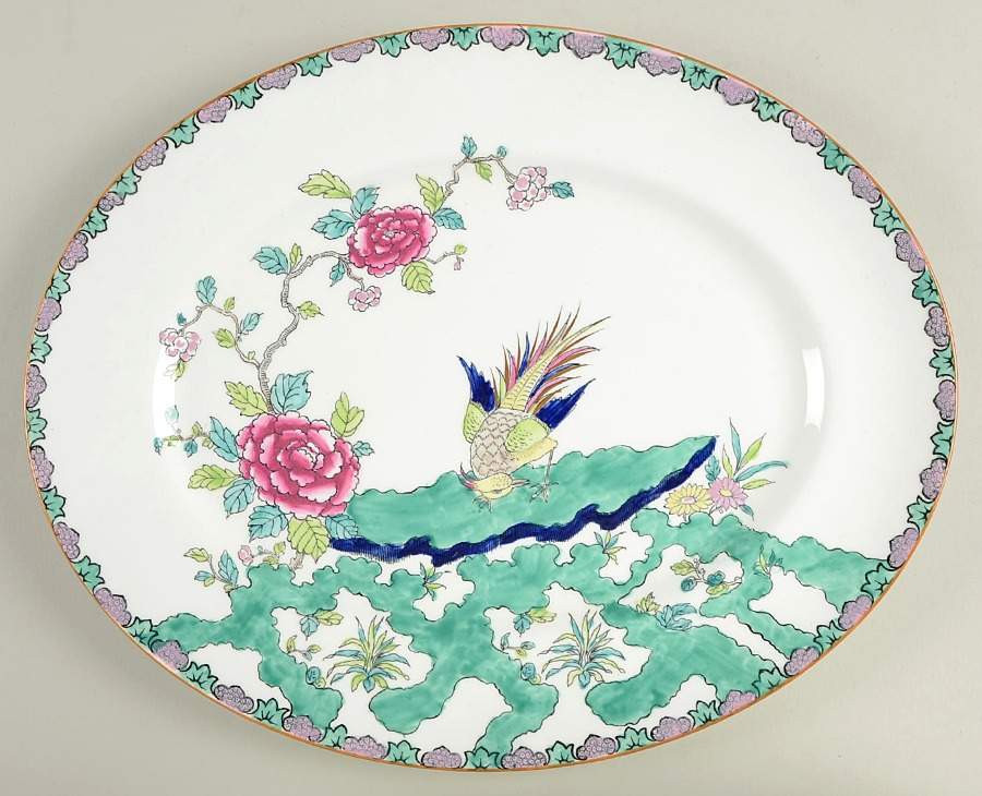 Rock Bird 13" Oval Serving Platter by Crown Staffordshire-1
