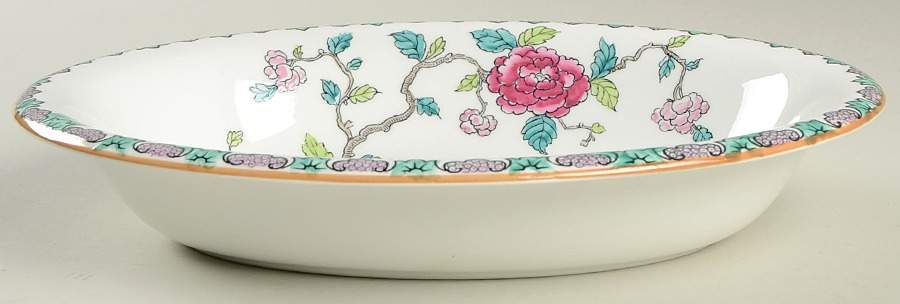 Rock Bird 10" Oval Vegetable Bowl by Crown Staffordshire-1
