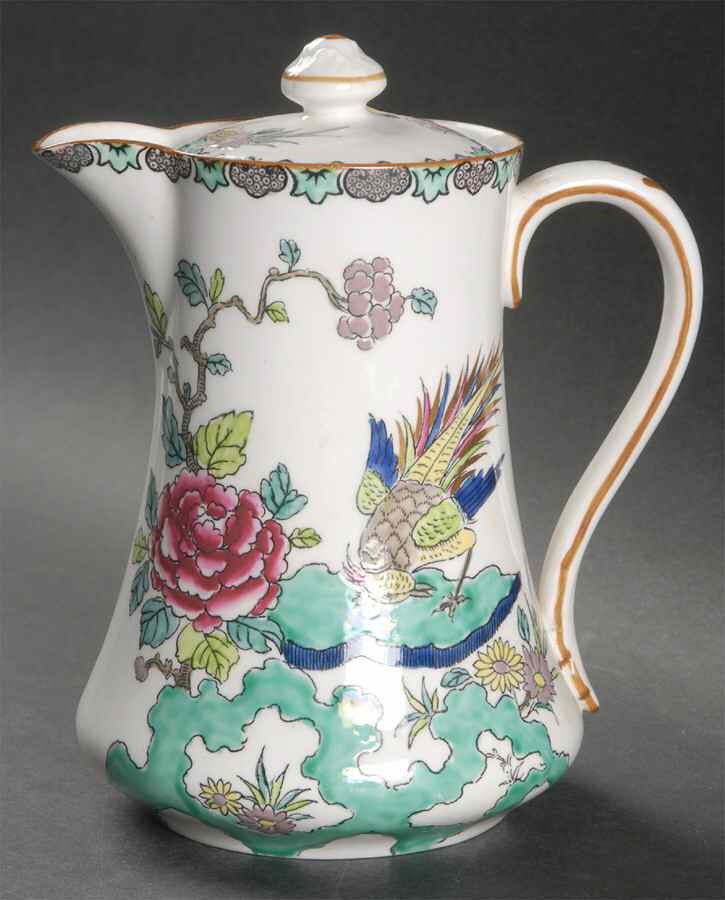 Rock Bird Hot Water Jug & Lid by Crown Staffordshire-1