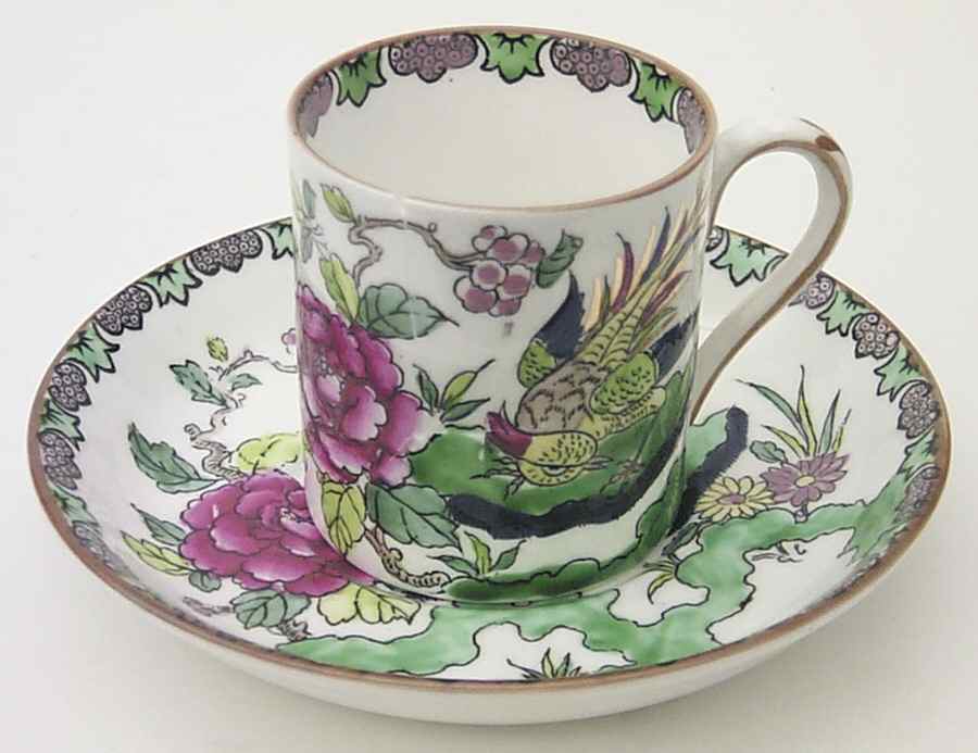 Rock Bird Flat Demitasse Cup & Saucer Set by Crown Staffordshire-1