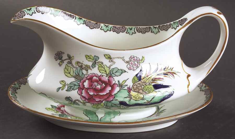 Rock Bird Gravy Boat & Underplate by Crown Staffordshire-1