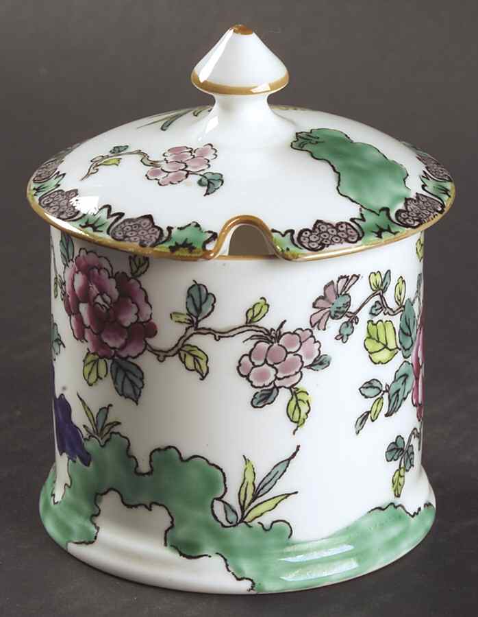 Rock Bird Jam/Jelly & Lid by Crown Staffordshire-1