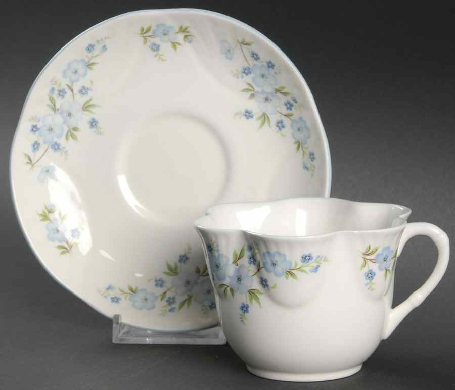 Rock Garden Flat Cup & Saucer Set by Crown Staffordshire-1