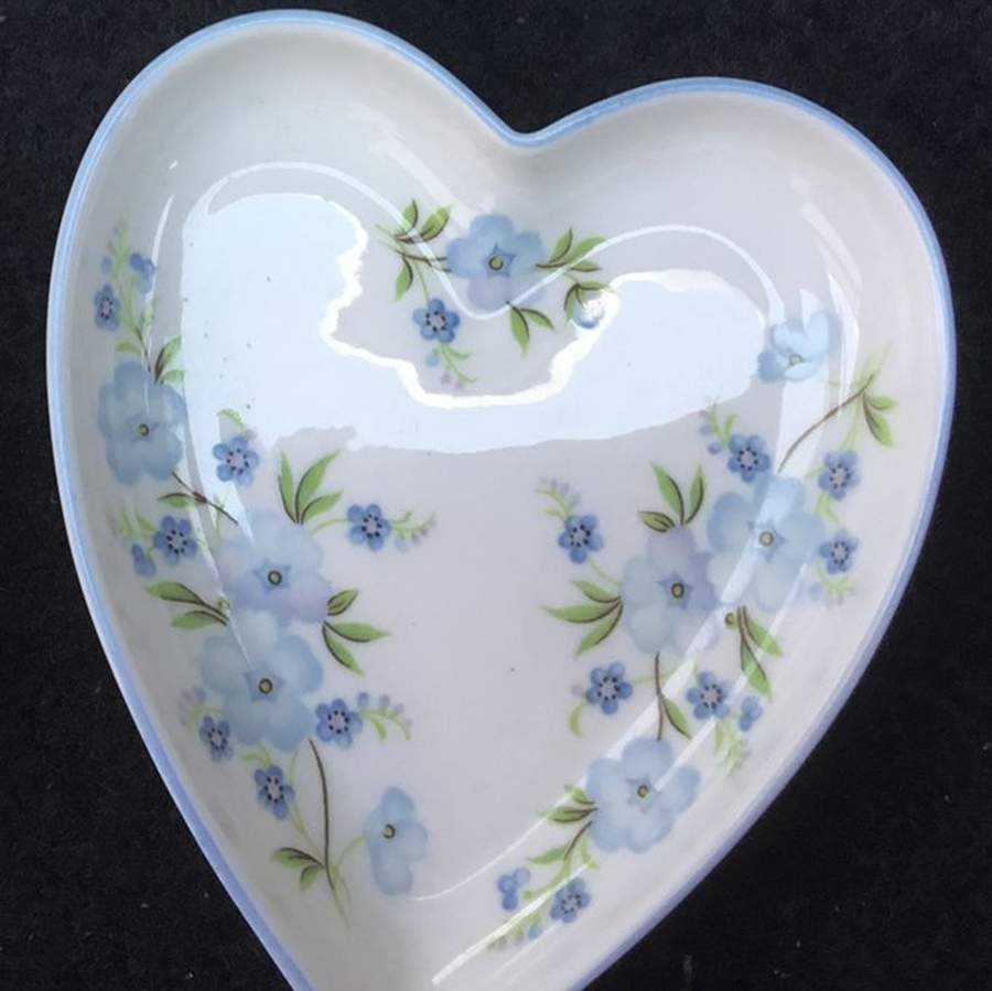 Rock Garden Heart Shaped Dish by Crown Staffordshire-1