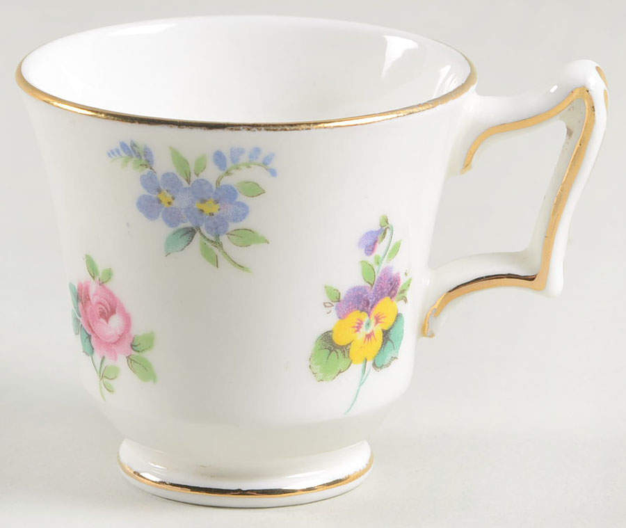 Rose Pansy Footed Demitasse Cup by Crown Staffordshire-1