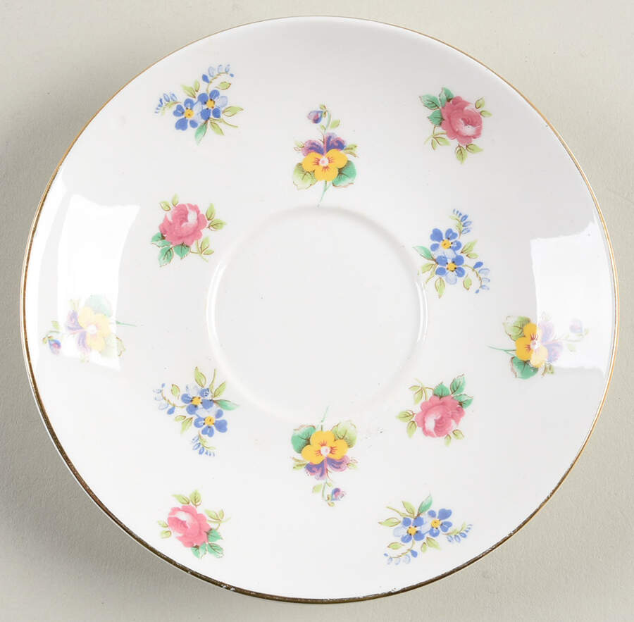 Rose Pansy Saucer by Crown Staffordshire-1