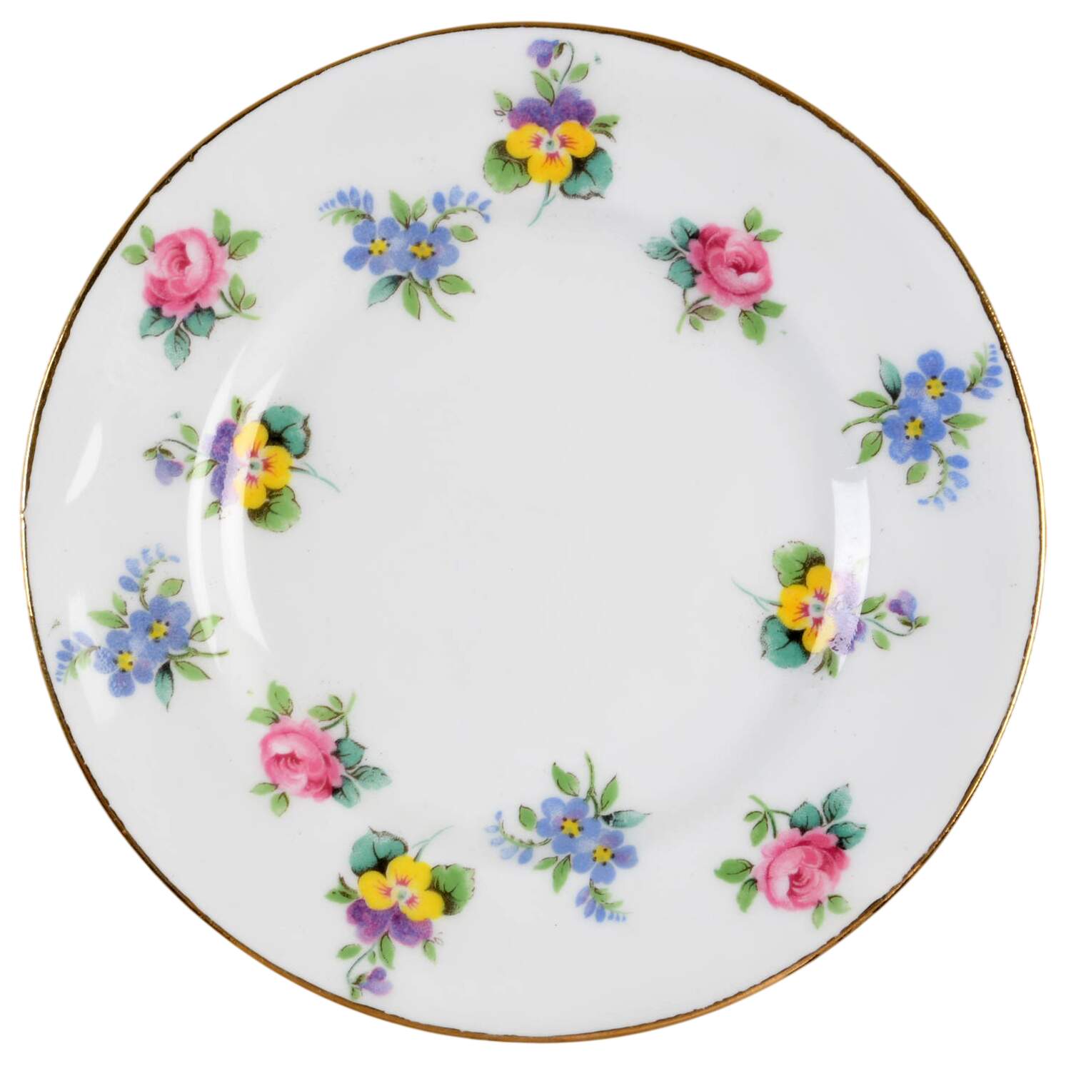 Rose Pansy Small Bread & Butter Plate by Crown Staffordshire-1