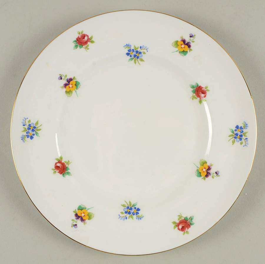 Rose Pansy Luncheon Plate by Crown Staffordshire-1