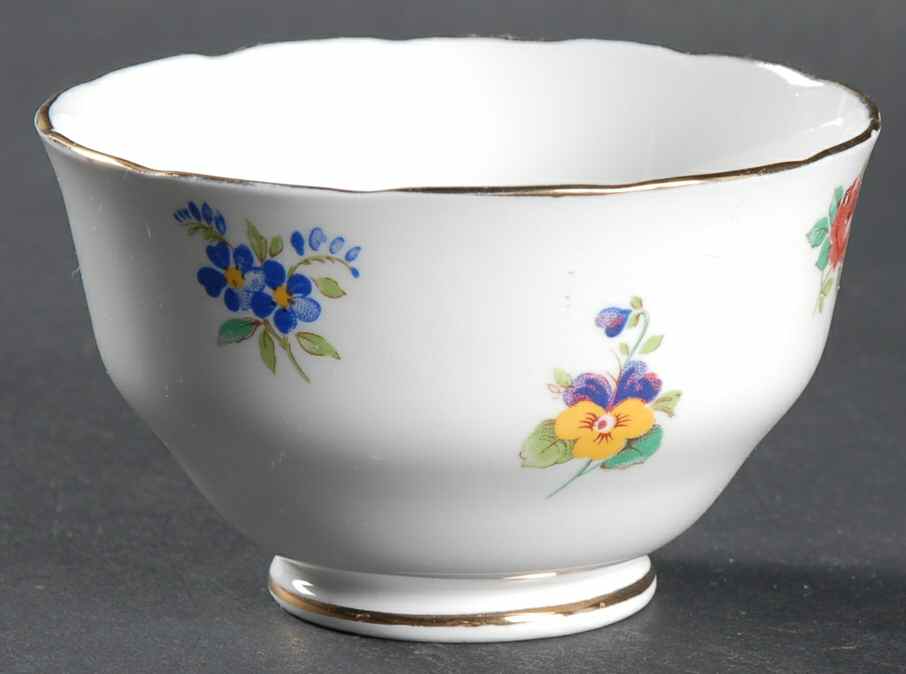 Rose Pansy Mini Open Sugar Bowl by Crown Staffordshire-1
