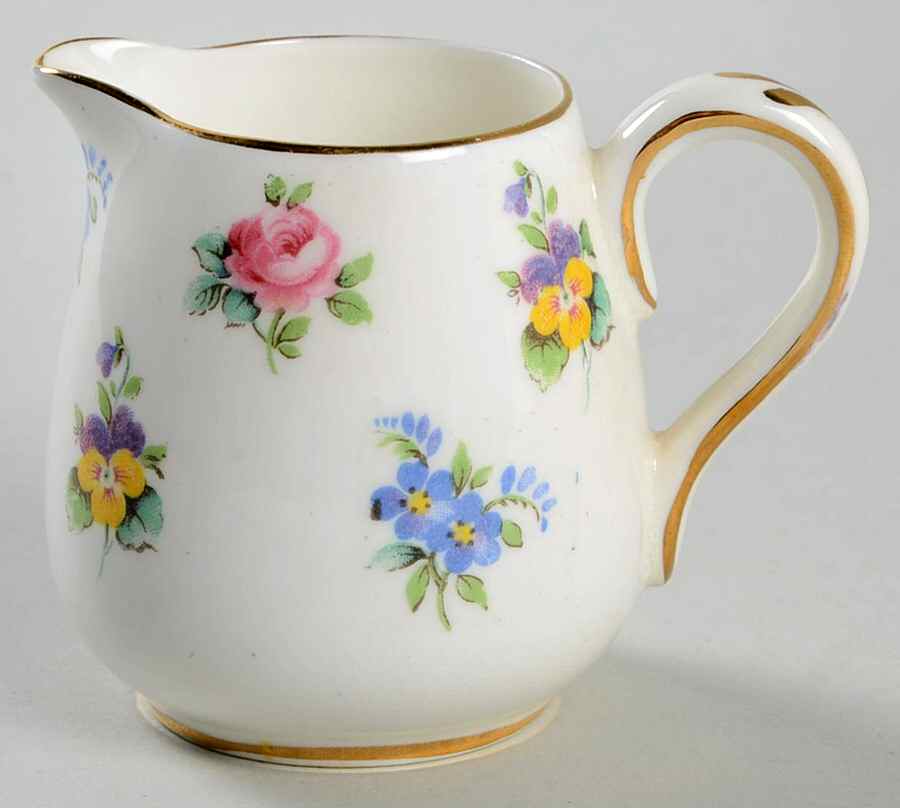 Rose Pansy Mini Creamer by Crown Staffordshire-1