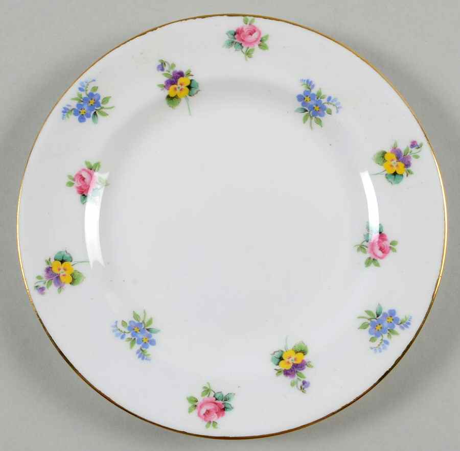 Rose Pansy Dessert/Pie Plate by Crown Staffordshire-1