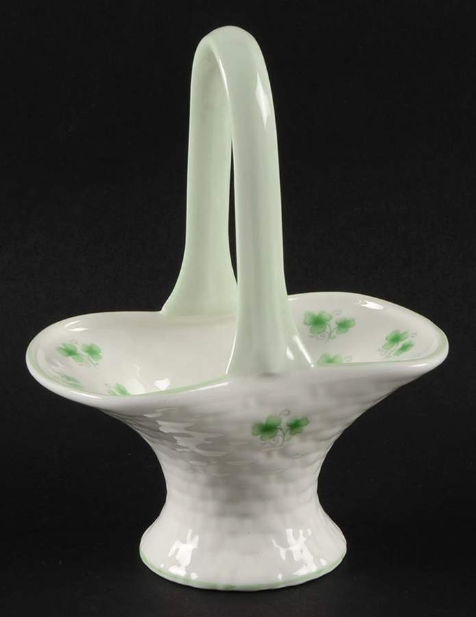 Shamrock 6" Handled Basket by Crown Staffordshire-1