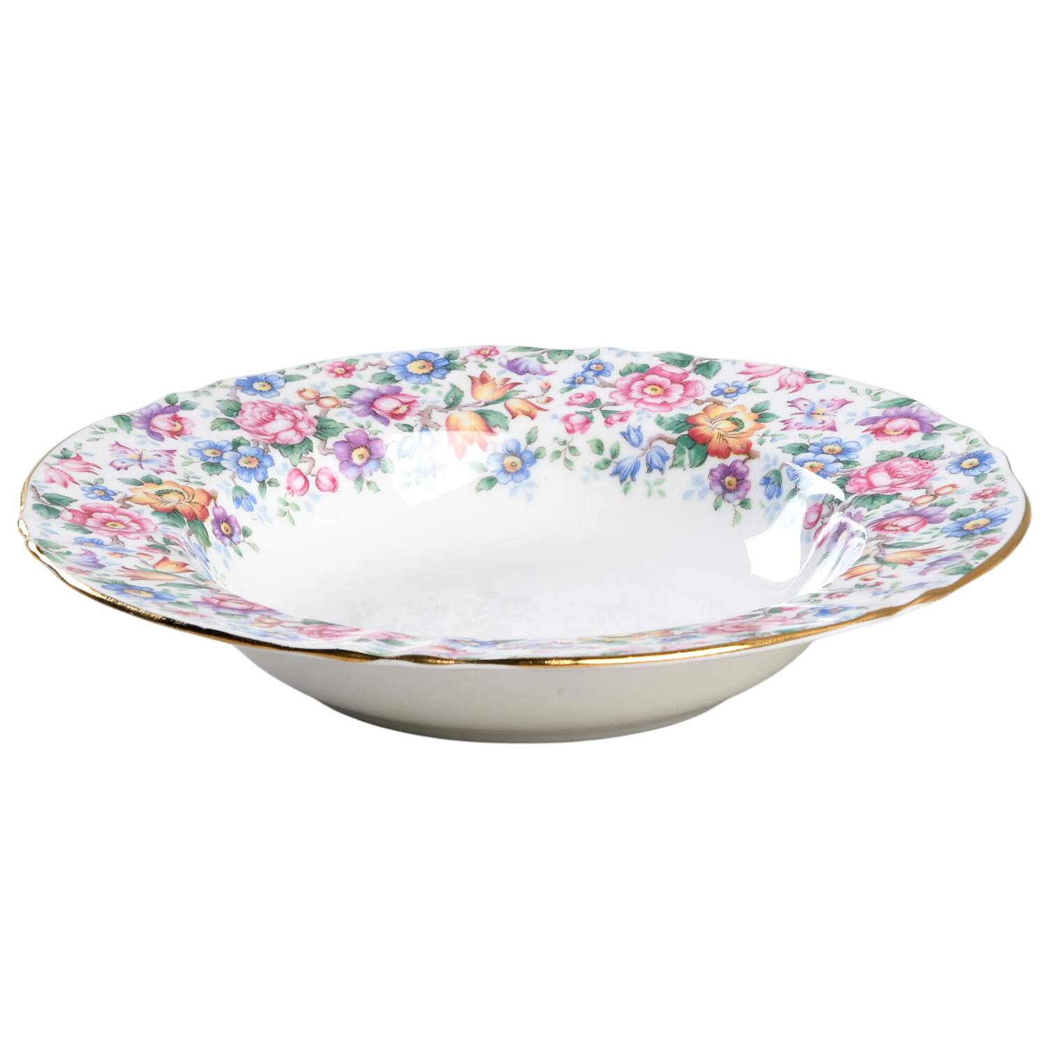 Springtime (Scalloped, Embossed) Rim Soup Bowl by Crown Staffordshire-1
