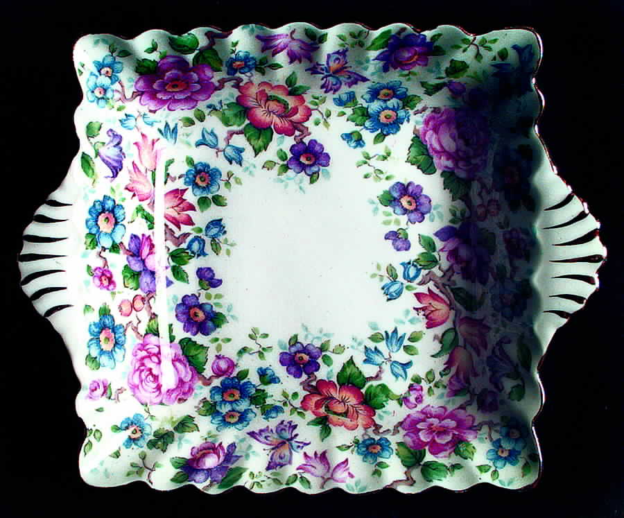 Springtime (Scalloped, Embossed) Sweet Meat Dish by Crown Staffordshire-1