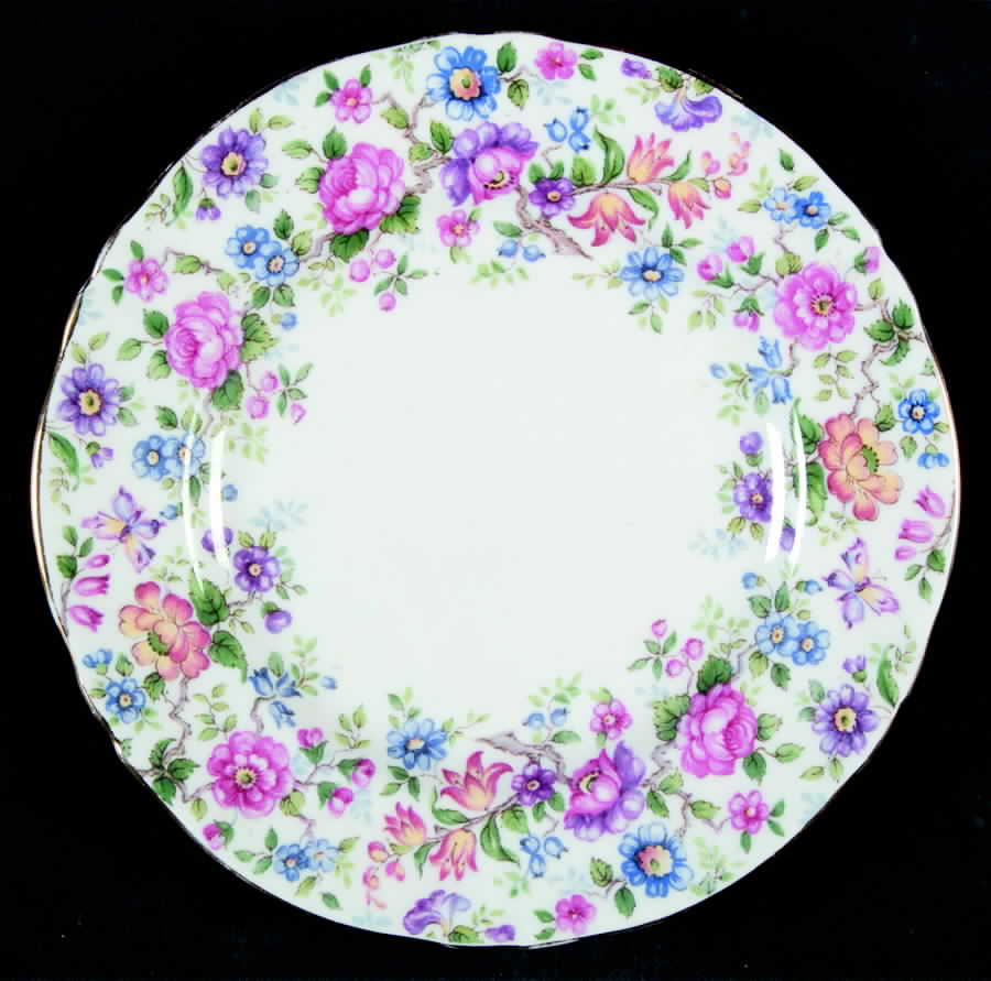 Springtime (Scalloped, Embossed) Bread & Butter Plate by Crown Staffordshire-1