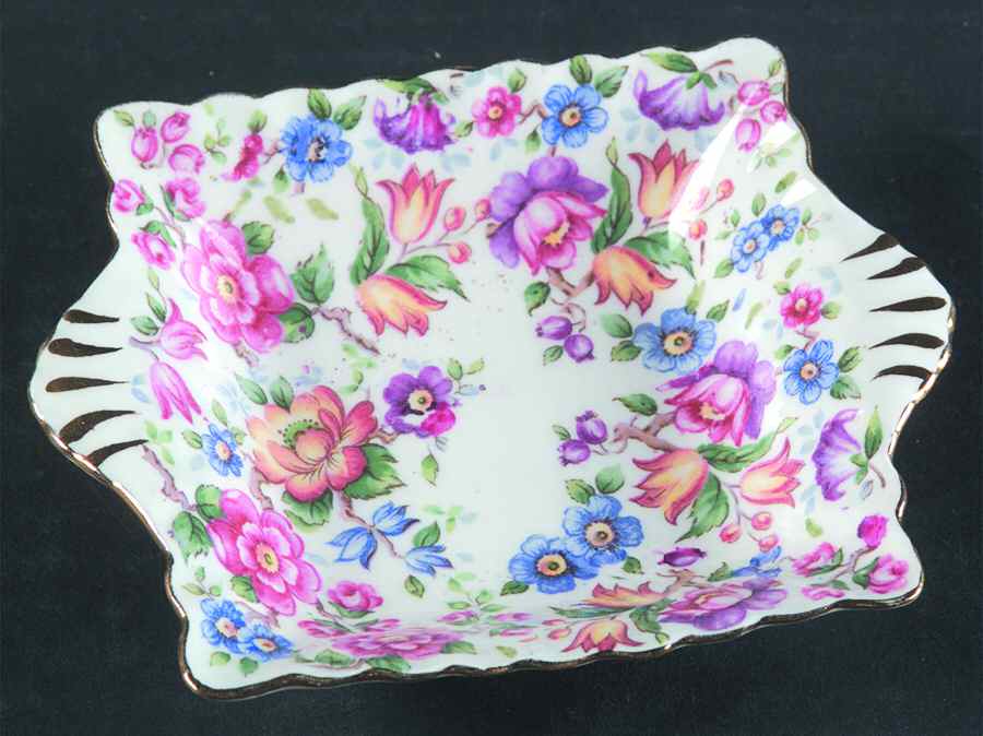 Springtime (Scalloped, Embossed) Nut Dish by Crown Staffordshire-1