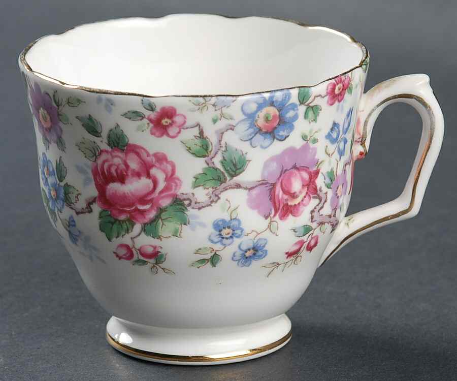 Springtime (Scalloped, Embossed) Footed Cup by Crown Staffordshire-1