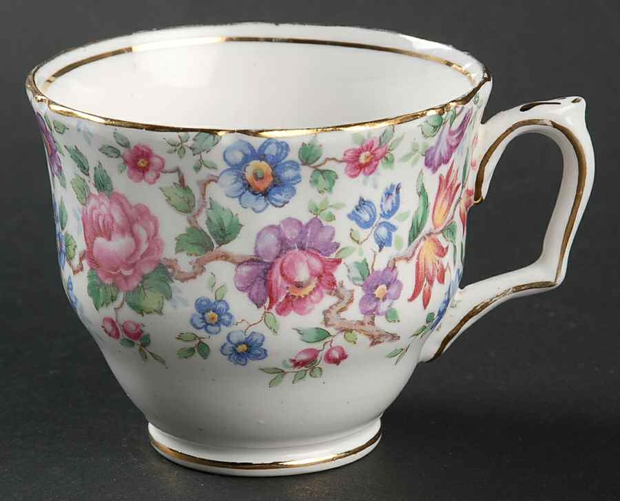 Springtime (Scalloped, Embossed) Footed Cup by Crown Staffordshire-1