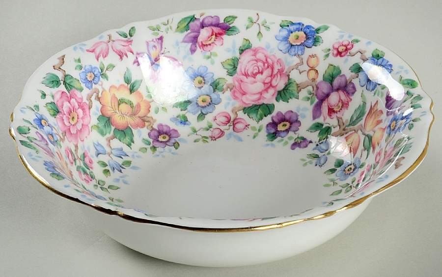 Springtime (Scalloped, Embossed) Coupe Cereal Bowl by Crown Staffordshire-1