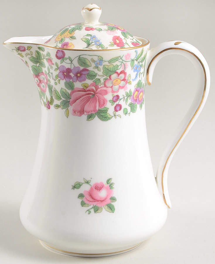 Thousand Flowers Hot Water Jug & Lid by Crown Staffordshire-1