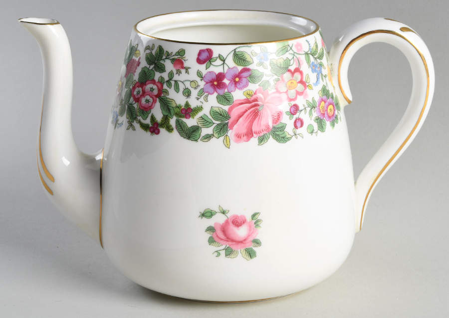 Thousand Flowers Teapot No Lid by Crown Staffordshire-1