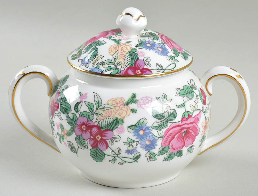Thousand Flowers Sugar Bowl & Lid by Crown Staffordshire-1