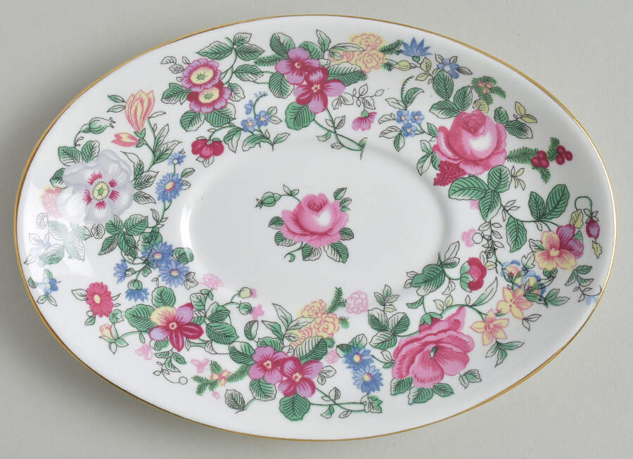 Thousand Flowers Underplate for Gravy Boat by Crown Staffordshire-1