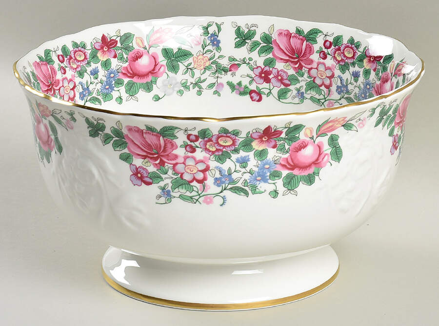 Thousand Flowers Large Fruit Bowl by Crown Staffordshire-1