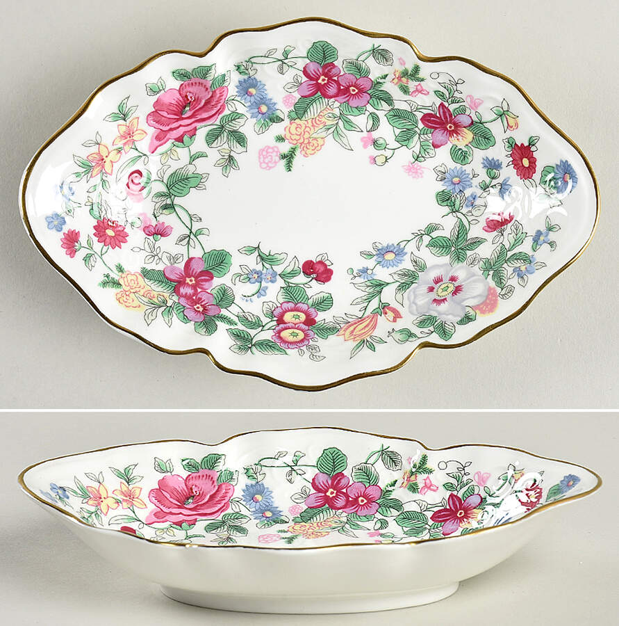 Thousand Flowers Oval Bon Bon by Crown Staffordshire-1