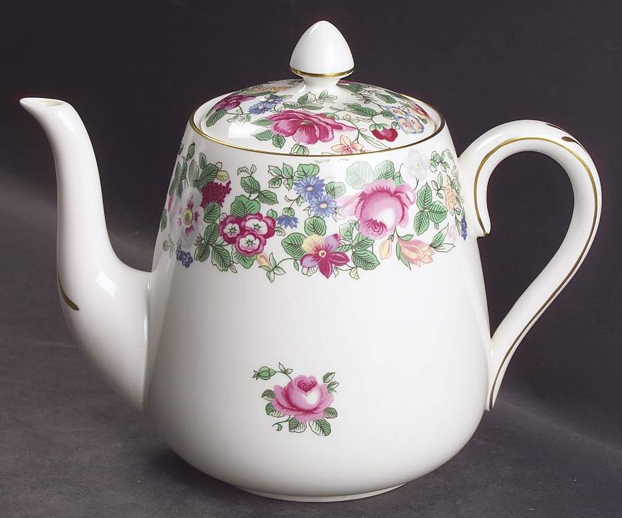 Thousand Flowers Teapot & Lid by Crown Staffordshire-1