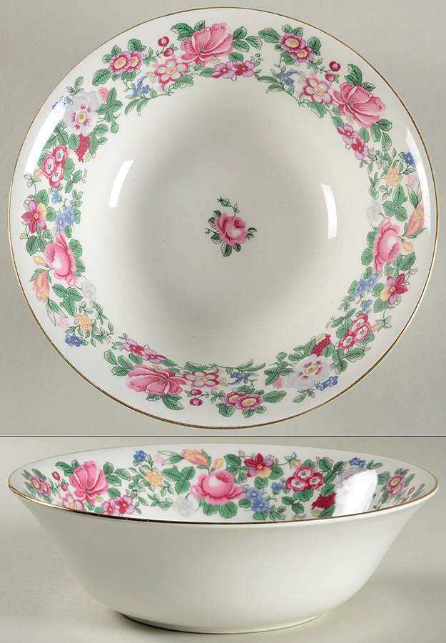 Thousand Flowers 8" Round Vegetable Bowl by Crown Staffordshire-1